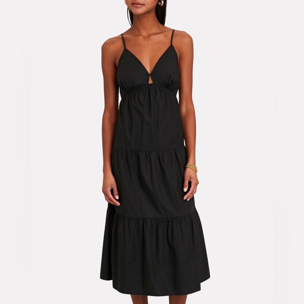 Rails Elegant Black Tiered Midi Dress